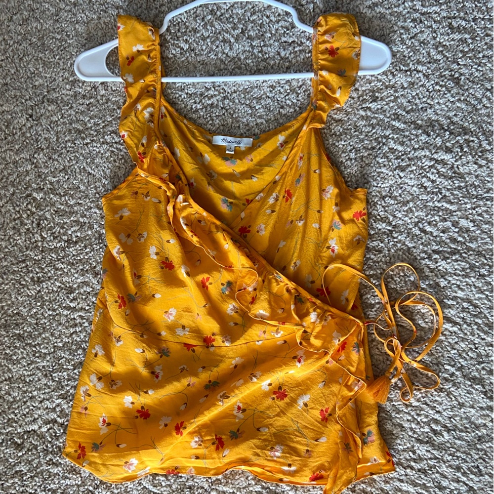 Madewell Floral Wrap Sleeveless Blouse size 0